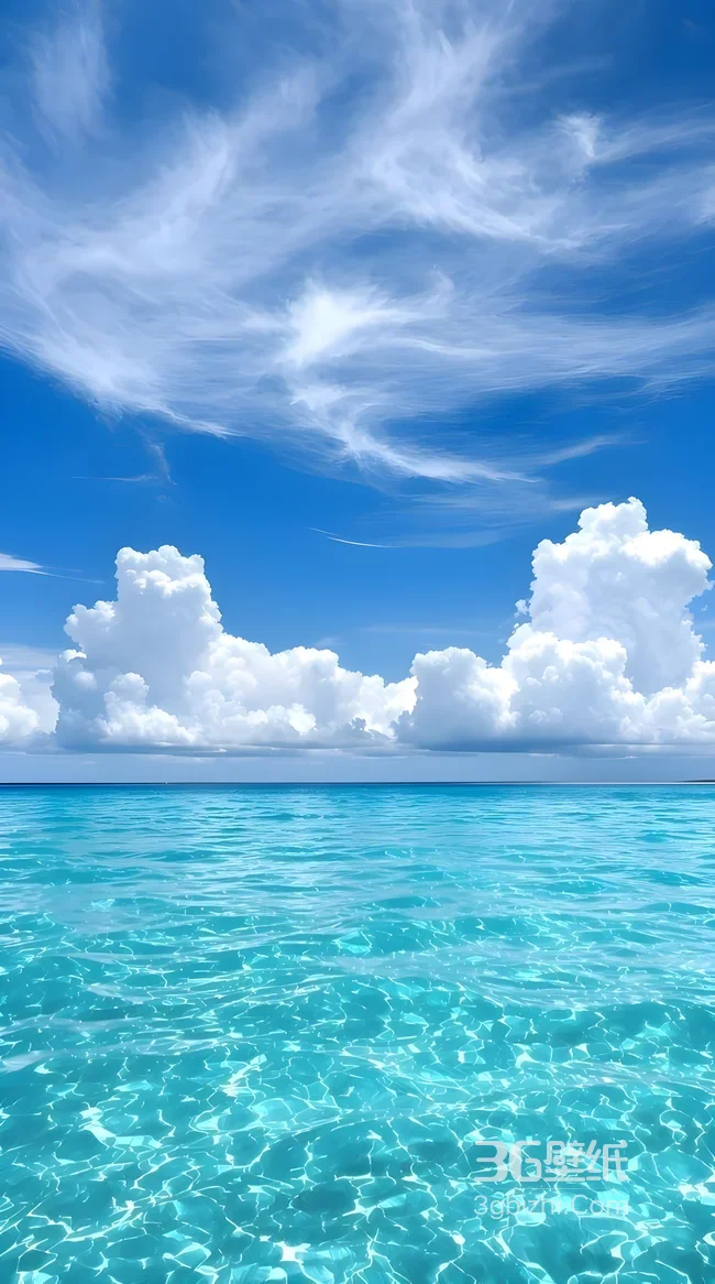 碧海蓝天云景·唯美清新风 热带海岛治愈壁纸1