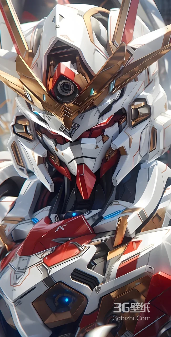 科幻机械风高达机甲·红白金装甲 超燃热血手机壁纸1