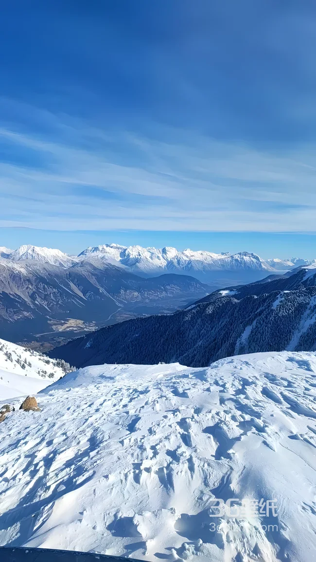 雪山群峰雪原秘境 唯美写实 绝美雪山风景手机壁纸1