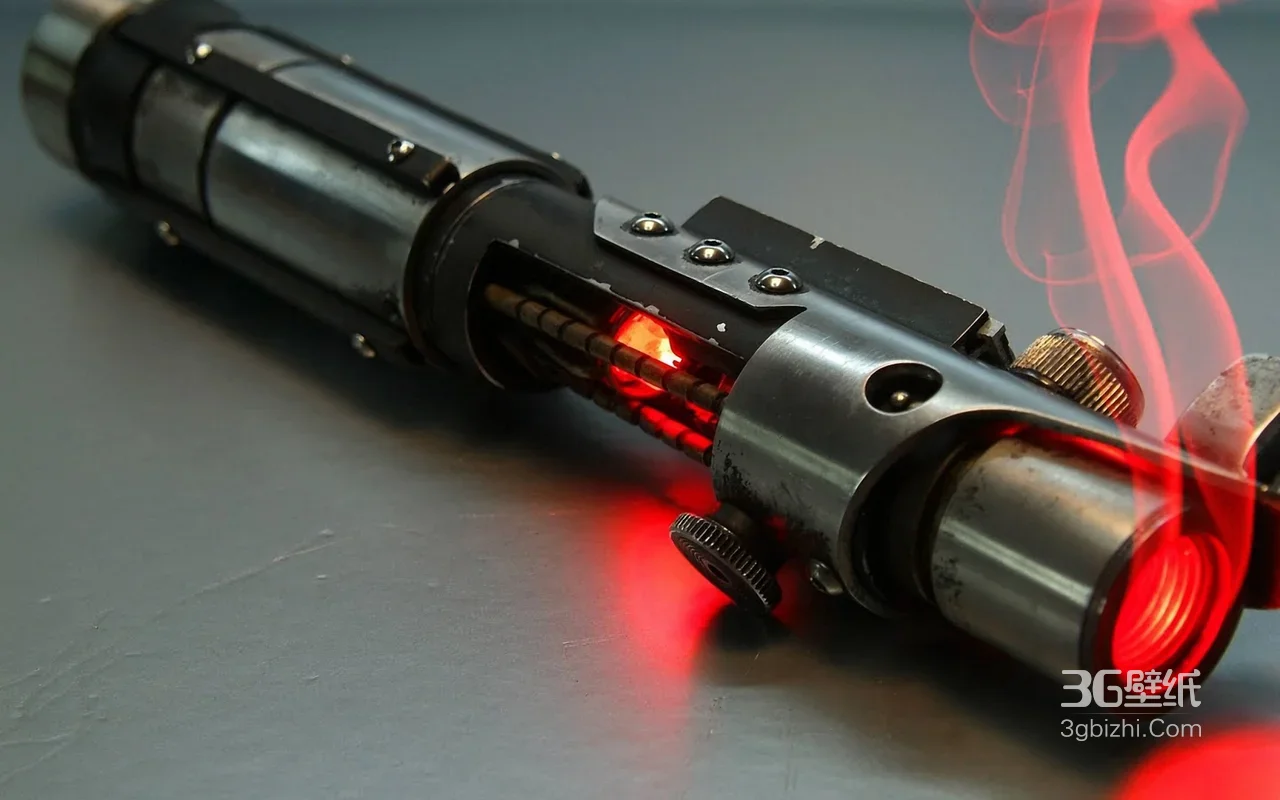 星球大战光剑·机械写实风 红光烟雾科幻电脑壁纸1