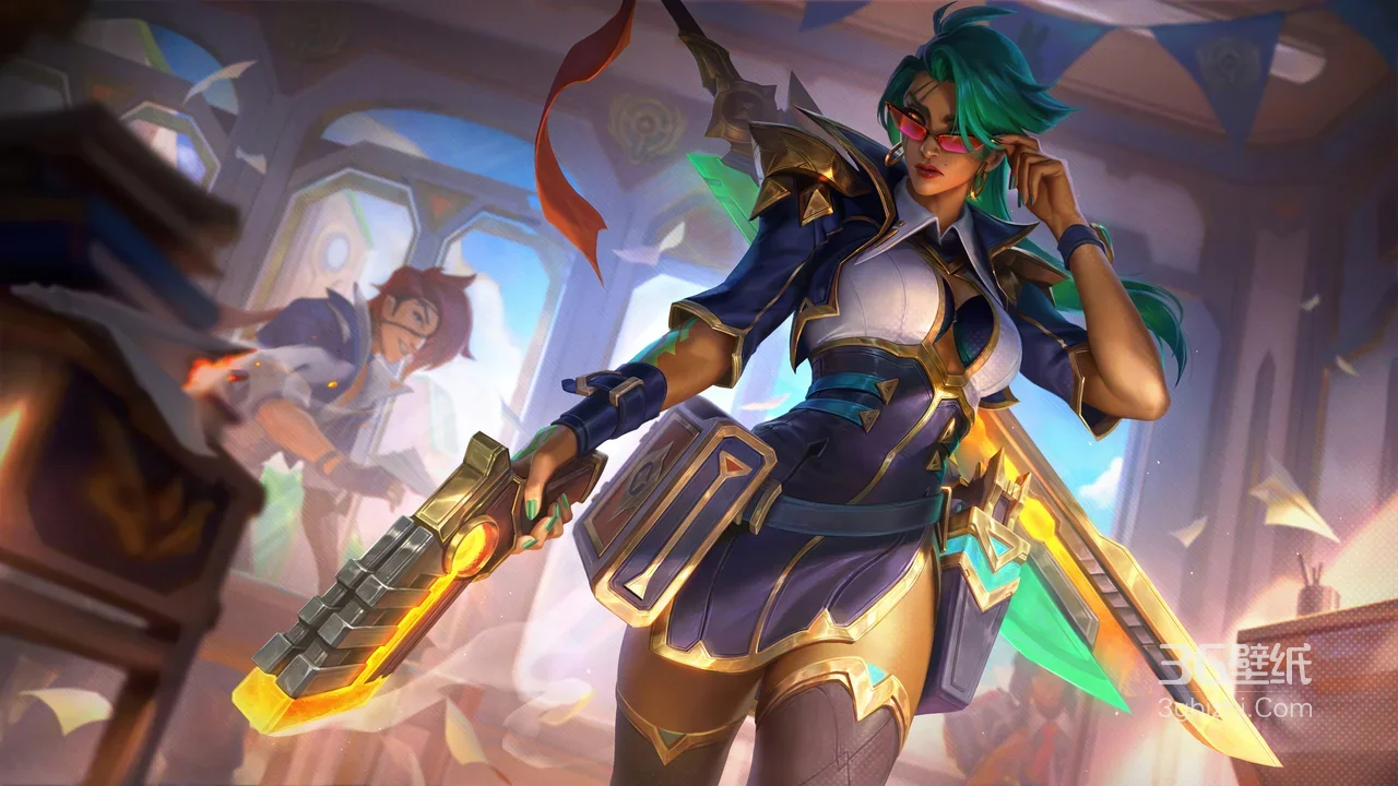 战斗学院 莎弥拉·枪械利刃 二次元LOL游戏壁纸1