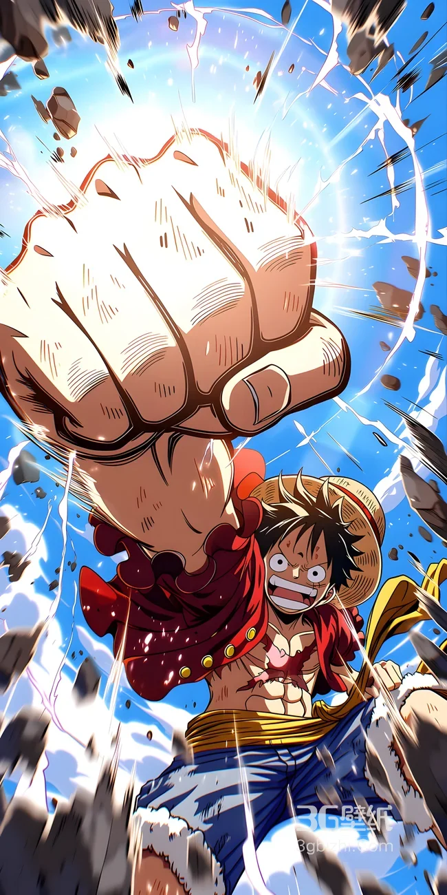 蒙奇·D·路飞·巨拳出击 航海王热血动漫手机壁纸热款1