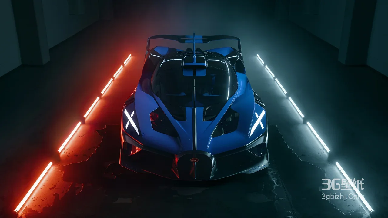 布加迪Bolide超跑·X灯暗黑赛博风 宽屏电脑壁纸1