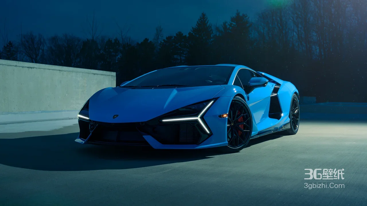 兰博基尼跑车·科技光刃 暗黑夜景超跑电脑壁纸1