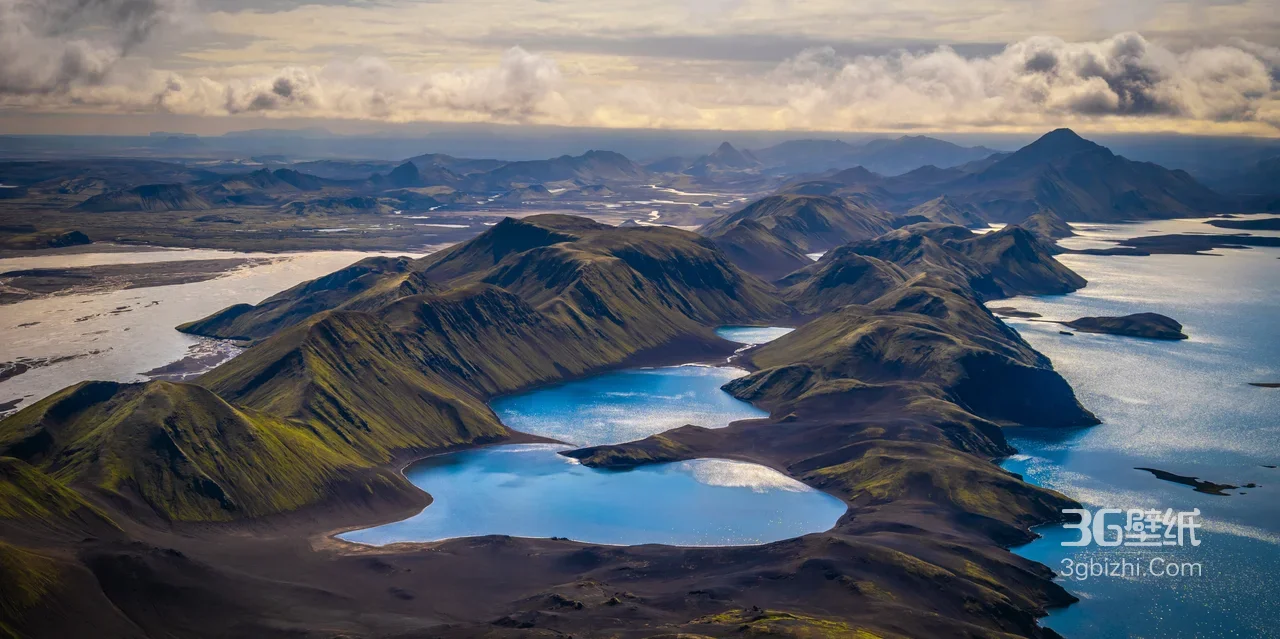 冰岛火山湖泊群·写实壮丽风景 宽屏电脑壁纸推荐1