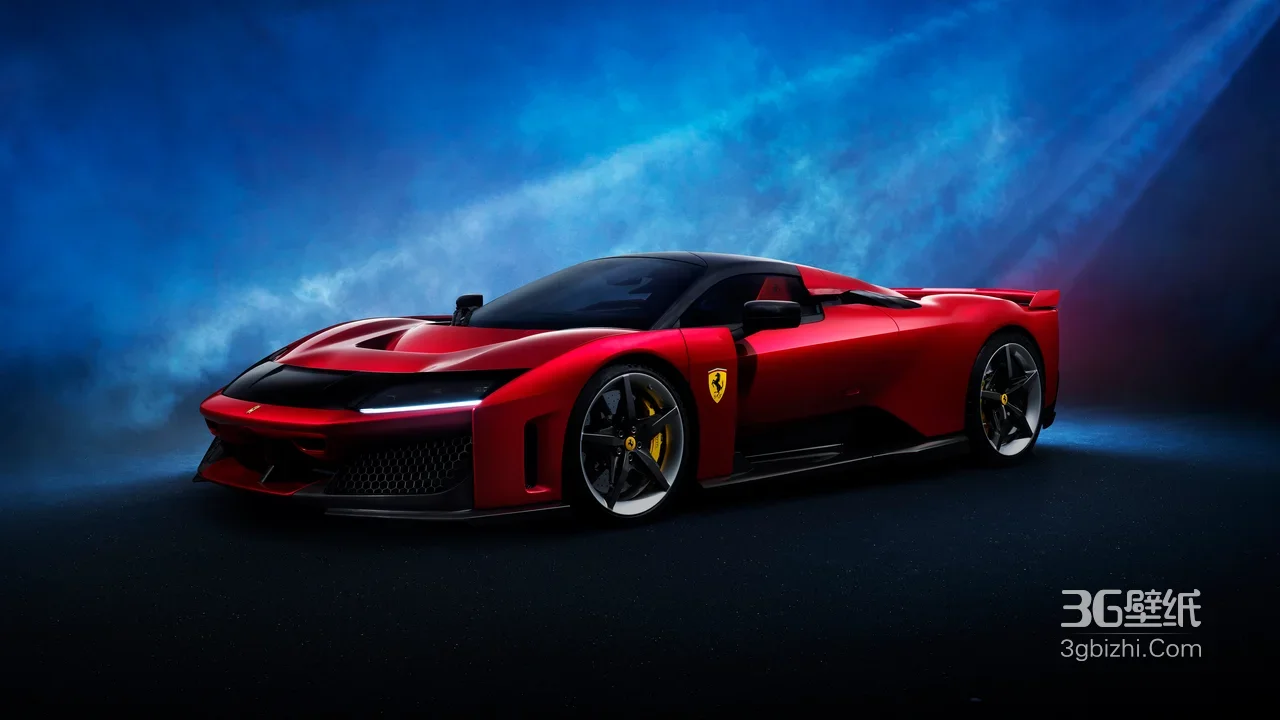 法拉利超跑·暗黑科技风 动态光影电脑壁纸1