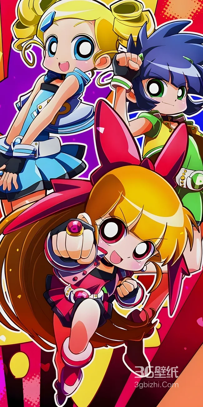 飞天小女警Z 花花泡泡毛毛·战斗姿态 二次元热血手机壁纸高人气1