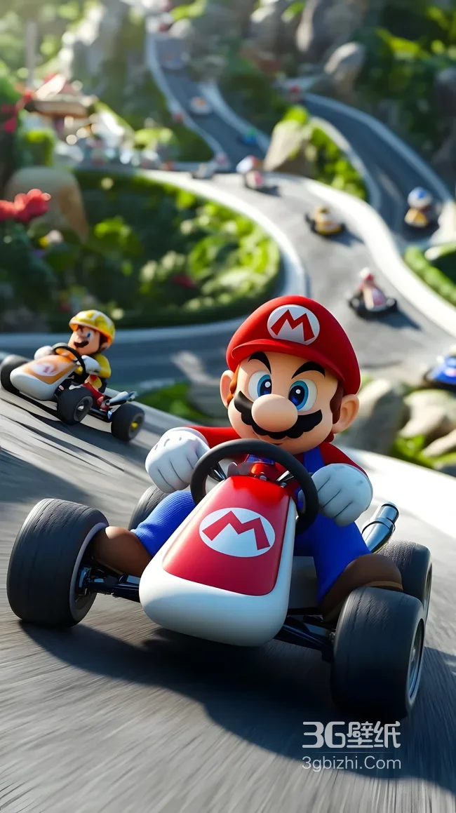 马里奥·卡丁车竞速 卡通写实风 马里奥赛车游戏热门手机壁纸1
