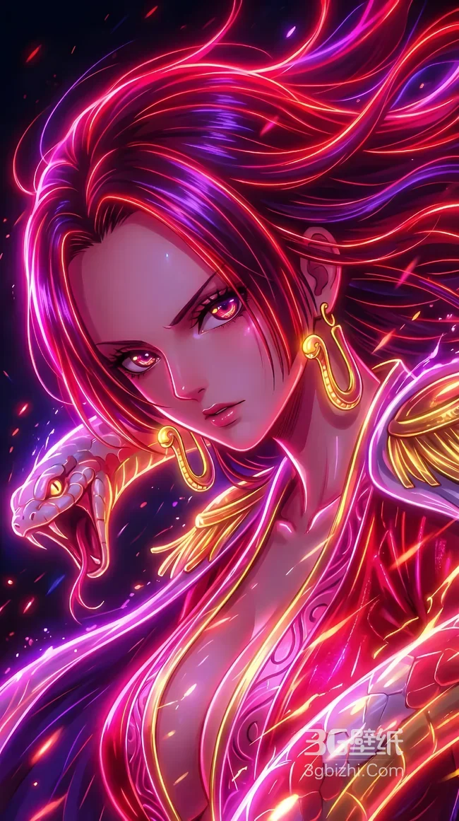 波雅·汉库克·蛇影霓虹 海贼王赛博风超燃壁纸1