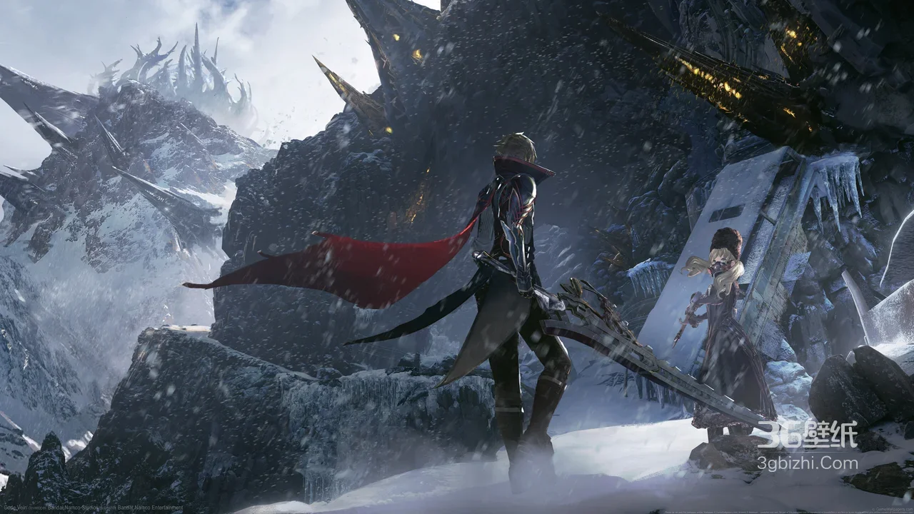 噬血代码 大剑红披风角色·暗黑奇幻雪地冒险 高画质游戏场景1