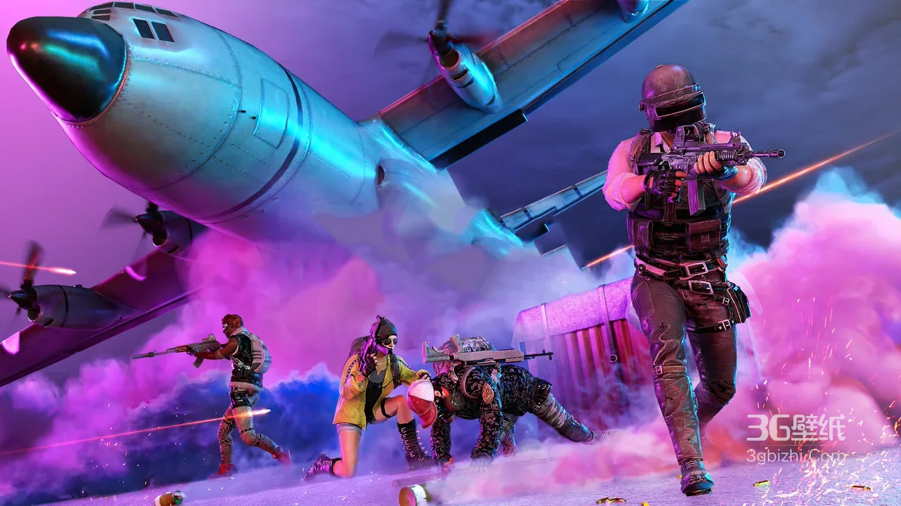 《绝地求生》战斗小队·赛博朋克风 空投激战场景1