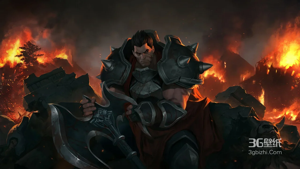 德莱厄斯·战斧染血 暗黑战争风《英雄联盟》电脑壁纸1