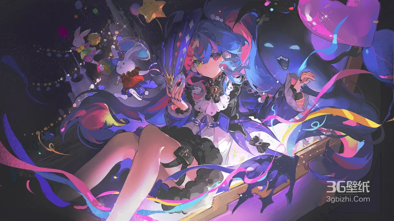 异色瞳炫彩长发少女·暗黑童话风二次元电脑壁纸 高人气动漫壁纸1