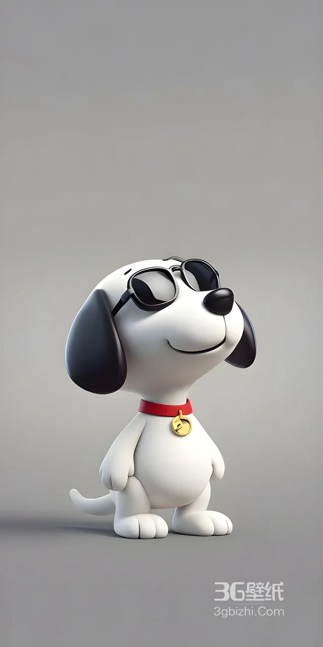 卡通小狗·墨镜耍帅 3D拟真可爱风热门手机壁纸1
