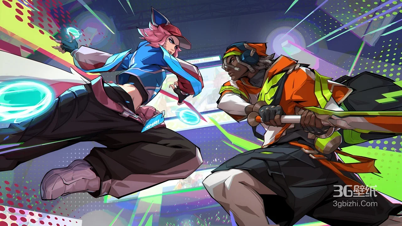 王者荣耀·阿轲&对手 高燃电竞炫彩对战电脑壁纸1