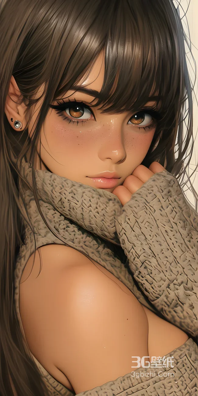 写实唯美原创插画美少女·高质感手机壁纸1