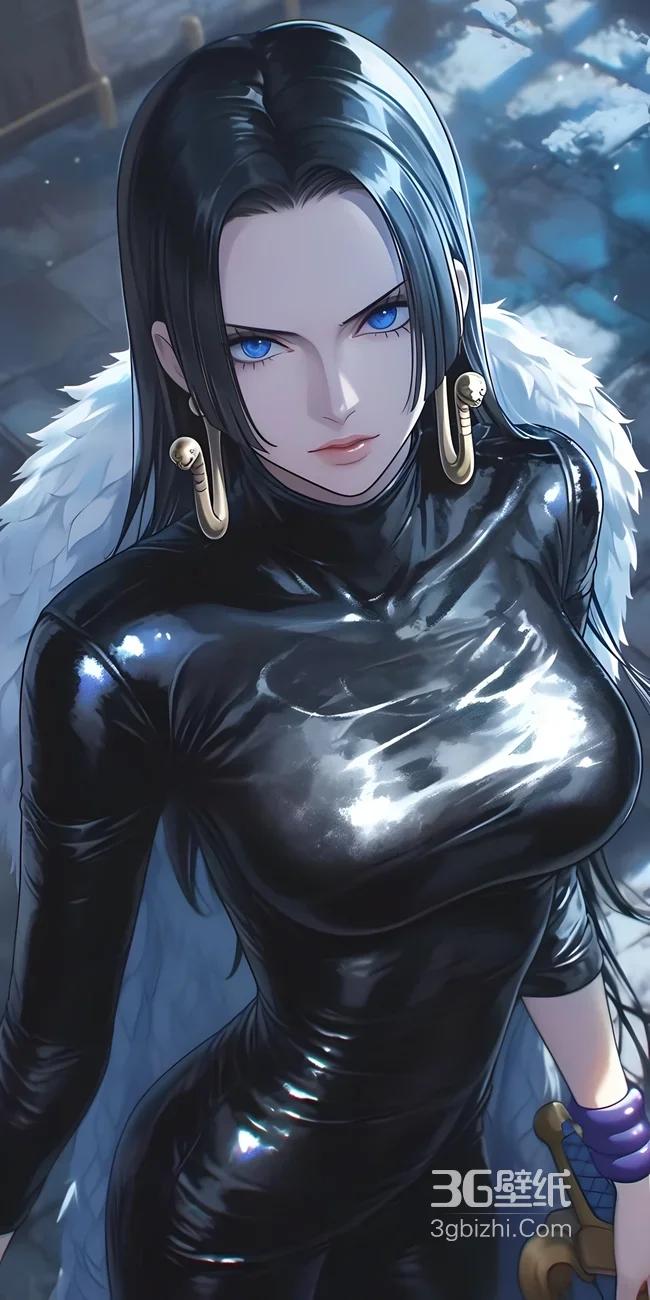 妮可·罗宾·紧身衣羽毛披风 二次元写实风 海贼王动漫壁纸（高人气手机壁纸参考）1