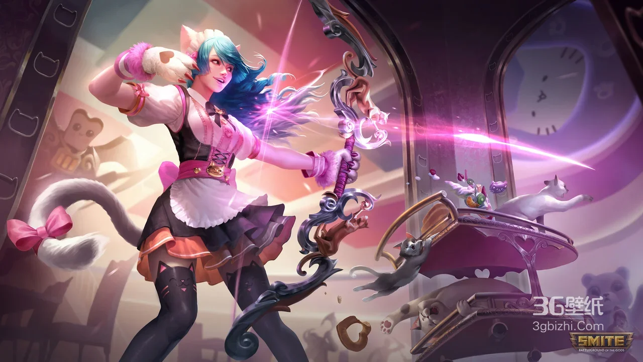 SMITE猫娘女仆神明·萌系奇幻 游戏电脑壁纸1