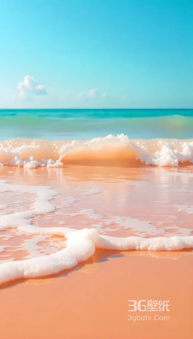 海滩浪花·唯美清新风 治愈系海边手机壁纸1