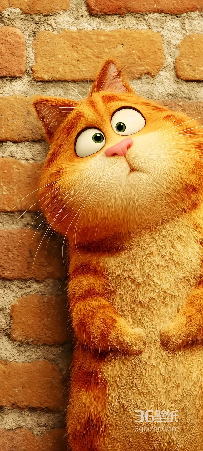 卡通橘猫·圆胖呆萌拟人风 治愈系手机壁纸精选1