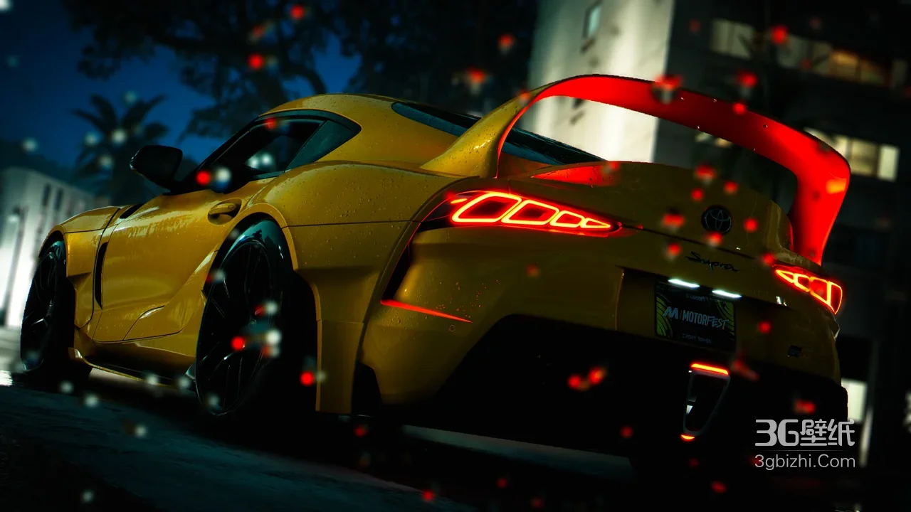 黄色丰田Supra跑车·深夜炫酷写实·The Crew Motorfest超跑电脑壁纸1