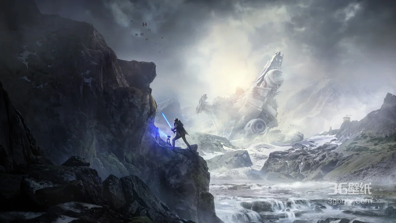 绝地武士·光剑BD-1 星战游戏写实雪山残骸壁纸1