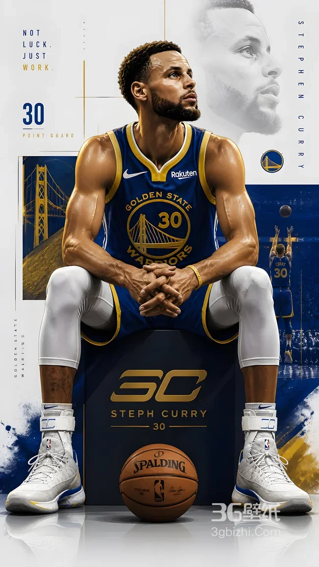 斯蒂芬·库里·勇士30号 写实运动风 NBA篮球壁纸 高人气1