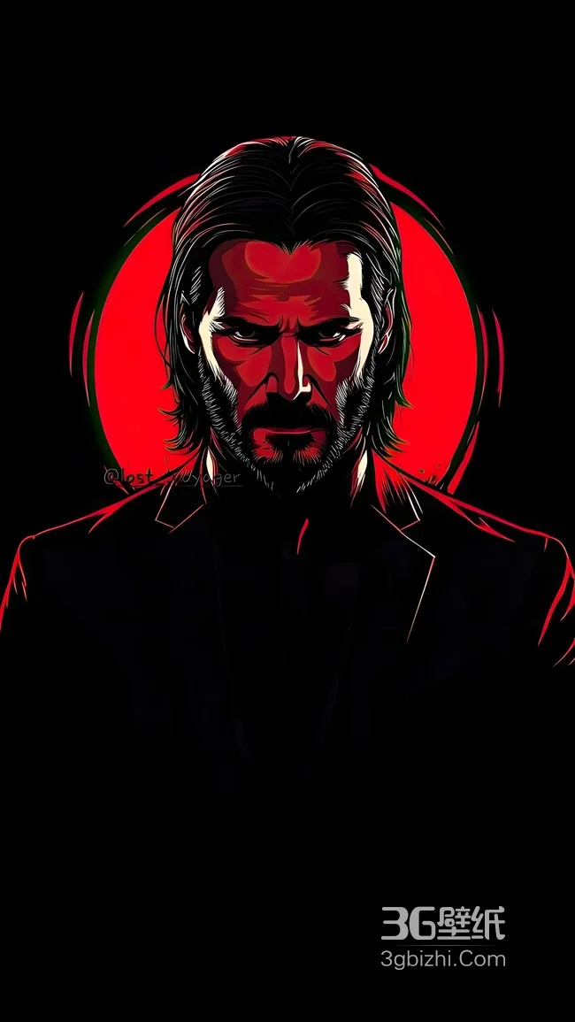 John Wick·冷峻肃杀 暗黑美式漫画风 疾速追杀影视角色壁纸1