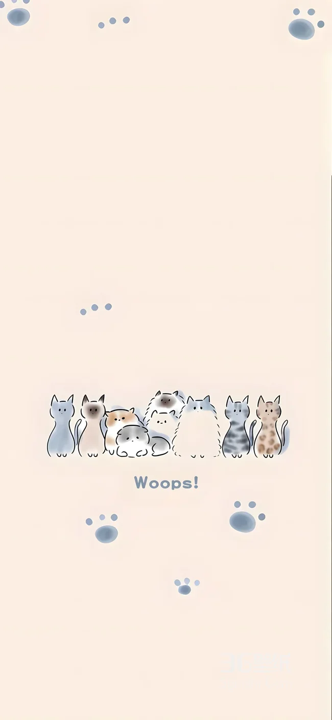 卡通猫咪群·治愈清新风 软萌宠物主题手机壁纸1