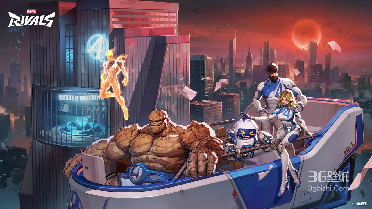 神奇四侠·载具出行 Marvel Rivals科幻都市风高人气电脑壁纸1