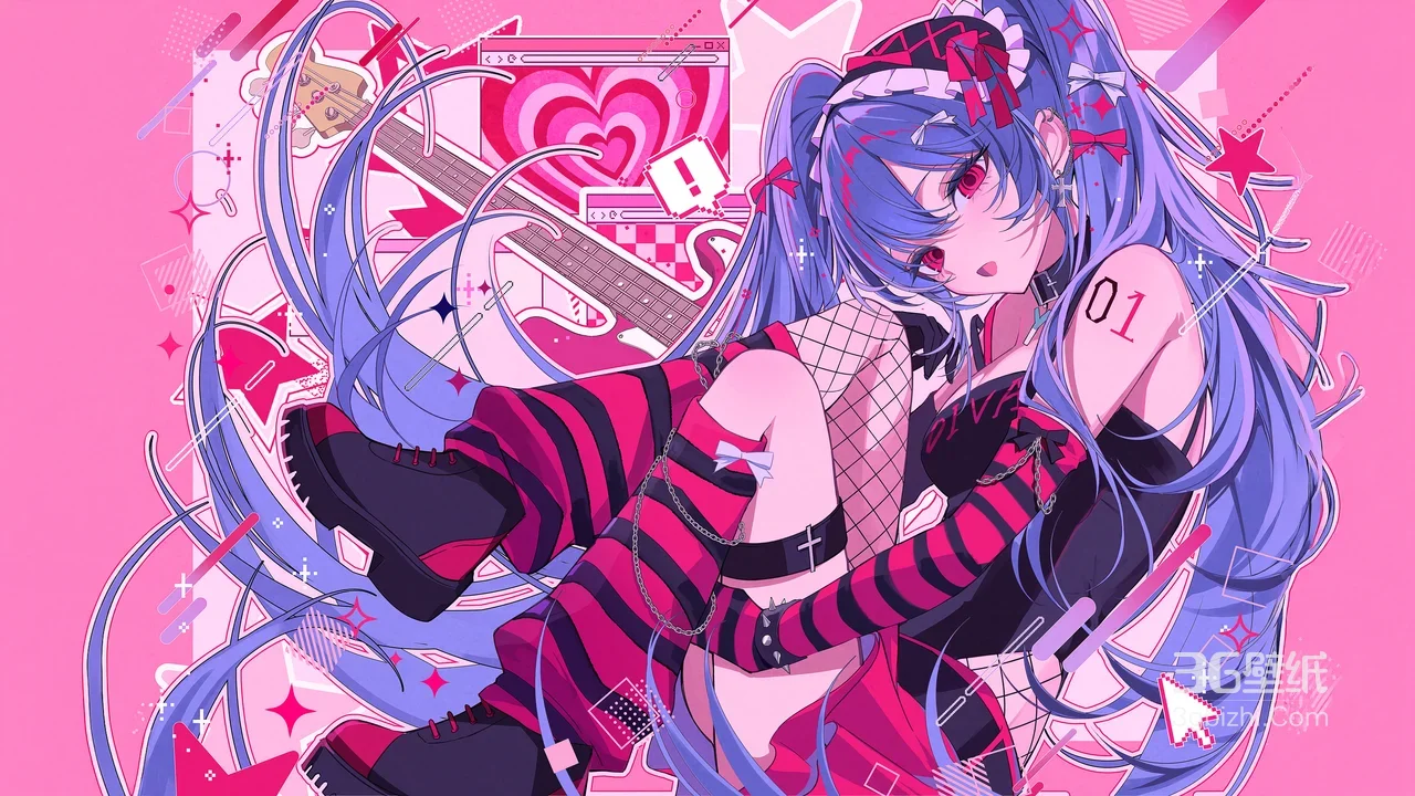 初音未来·朋克潮酷穿搭 二次元VOCALOID高人气电脑壁纸1