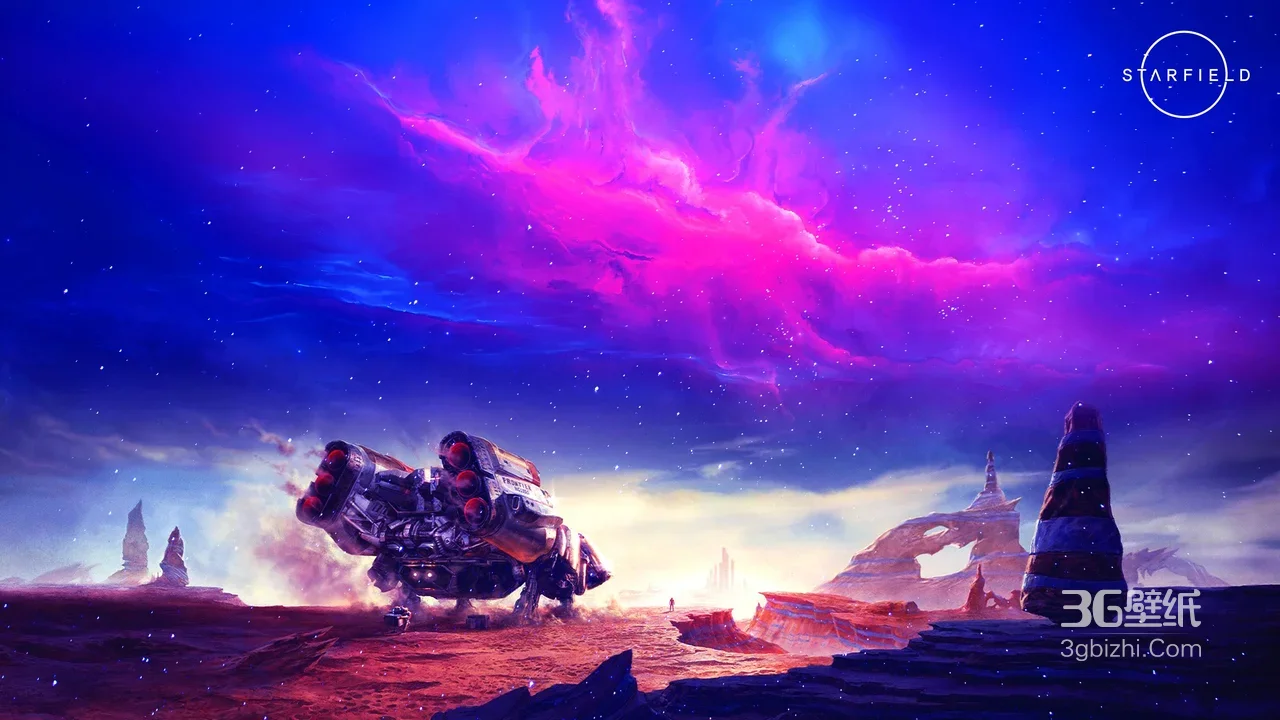 Starfield异星荒漠飞船着陆·科幻唯美 游戏星空高画质壁纸1