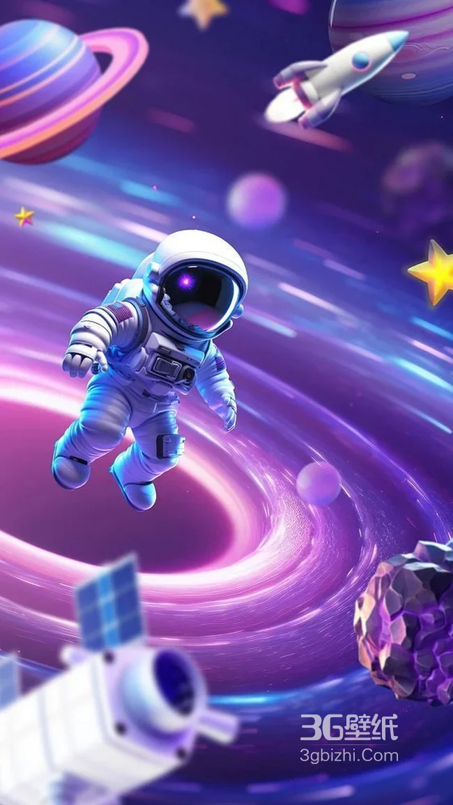 宇航员太空漫游·梦幻科幻风宇宙星球火箭壁纸 科幻主题1