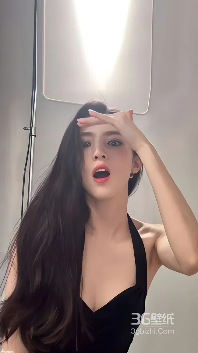气质美女·黑色吊带长发 唯美写真高清手机壁纸1