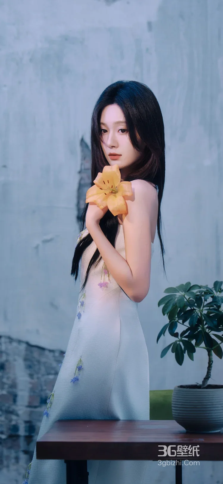 陈意涵·乌黑长发纯白裙 暖光唯美明星写真 时尚大片3