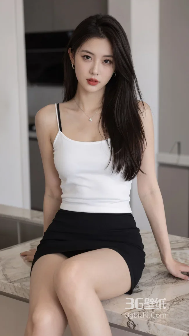 长发气质美女·清新写实风居家休闲穿搭手机壁纸高点击款1