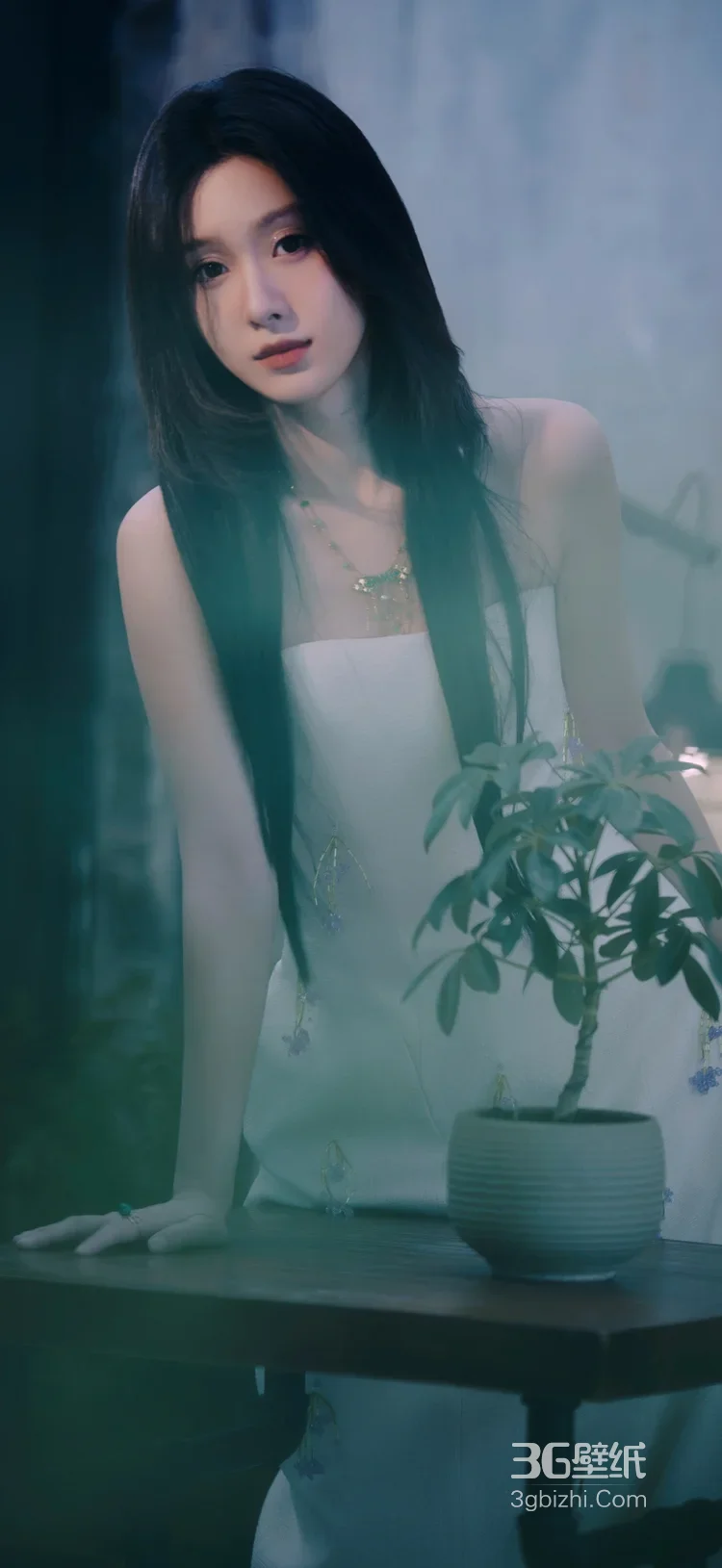 陈意涵·乌黑长发纯白裙 暖光唯美明星写真 时尚大片1