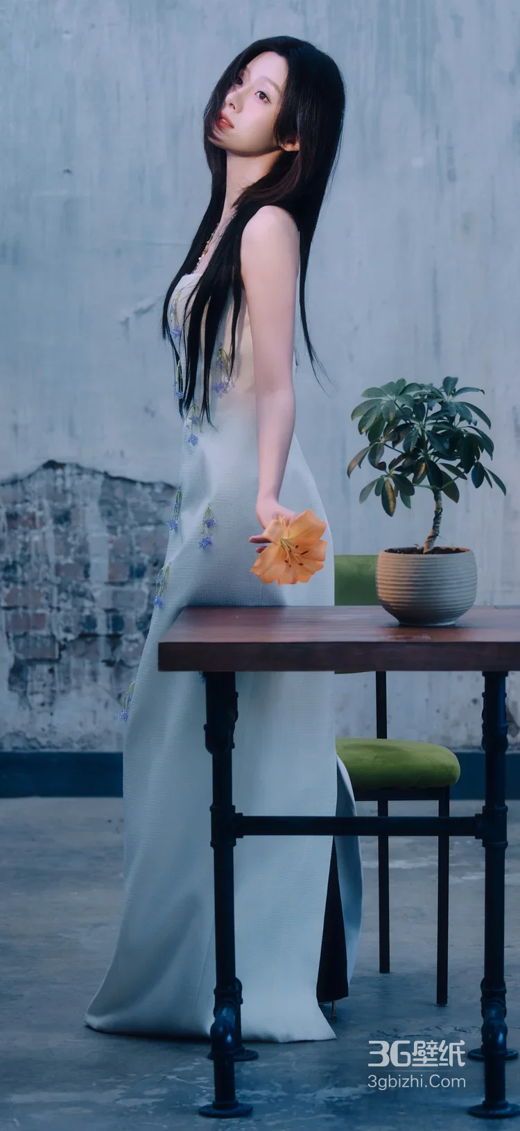 陈意涵·乌黑长发纯白裙 暖光唯美明星写真 时尚大片5