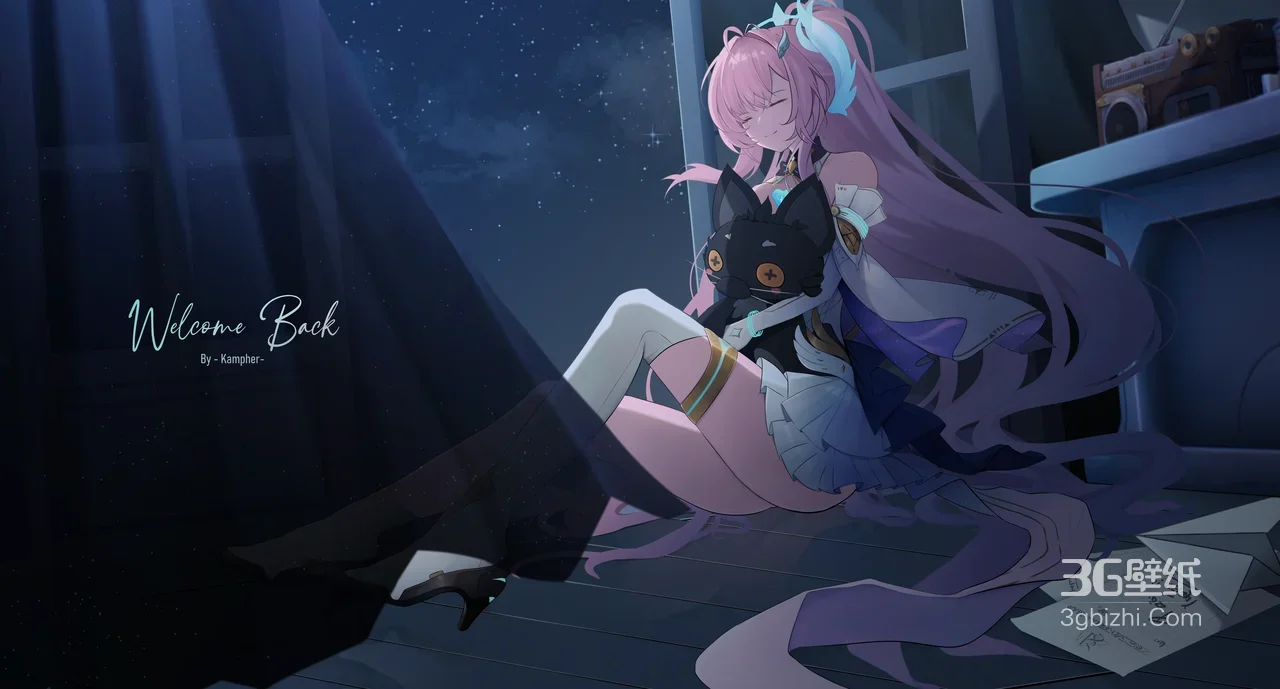 三月七·抱黑猫 唯美治愈风 崩坏星穹铁道电脑壁纸推荐1