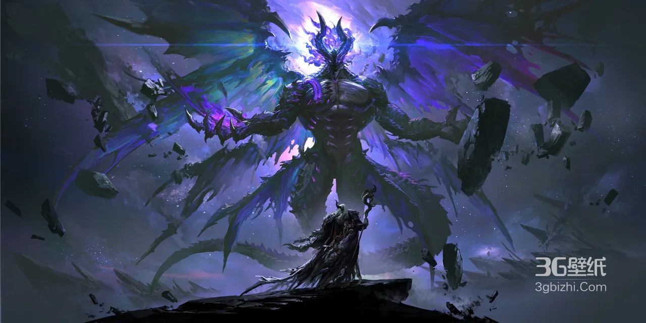 暗黑奇幻巨魔神与执杖者 超宽屏壁纸1