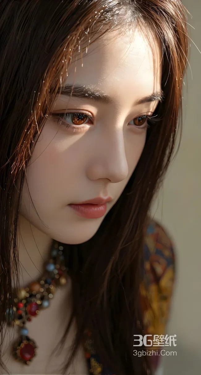 唯美写实长发女性·复古首饰 高质感手机壁纸精选1