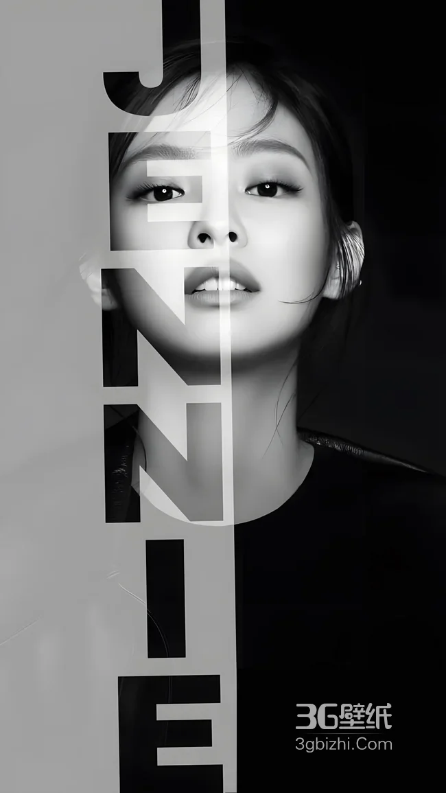 JENNIE·黑白极简风 明星气质手机壁纸（高热度：BLACKPINK成员壁纸）1