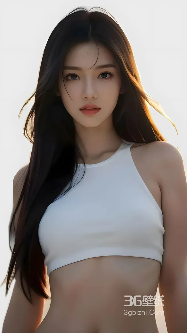 长发少女·写实唯美风 暖调人像高清手机壁纸1