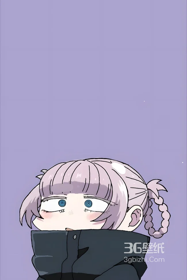 粉发双麻花辫蓝瞳少女·高领黑衣·二次元萌系壁纸1