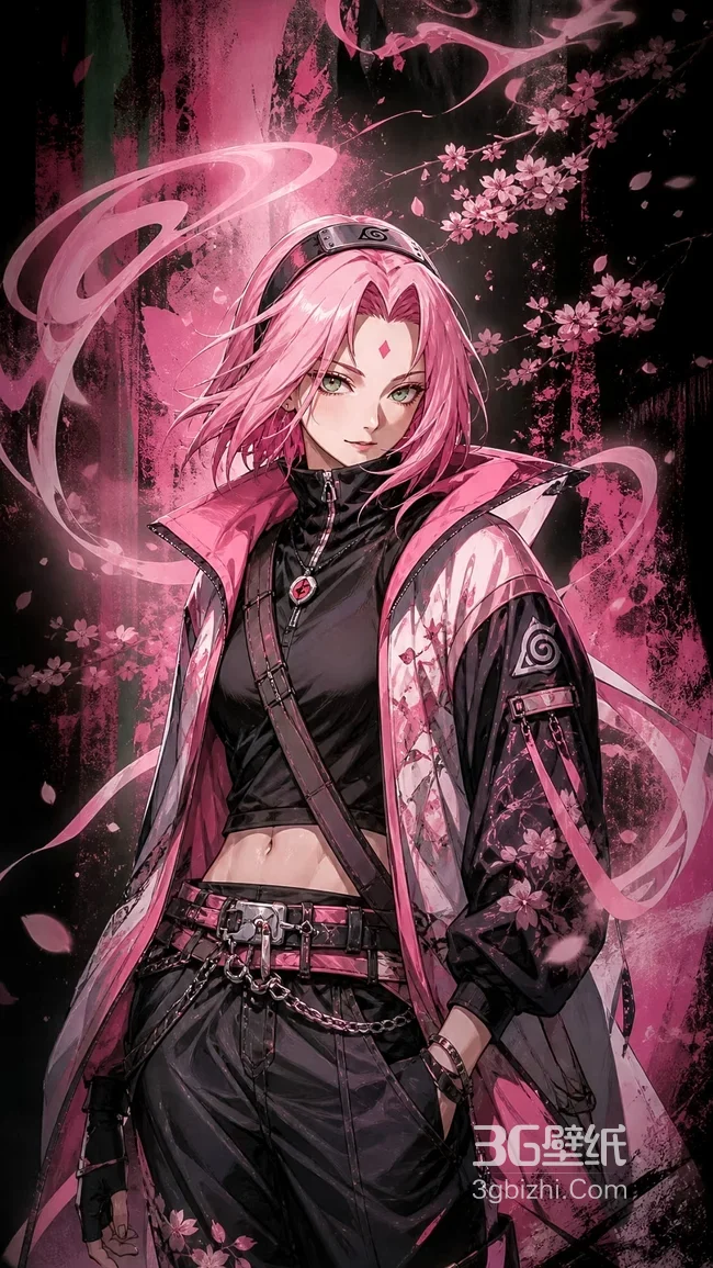 春野樱·樱花潮服 火影忍者二次元炫酷壁纸1