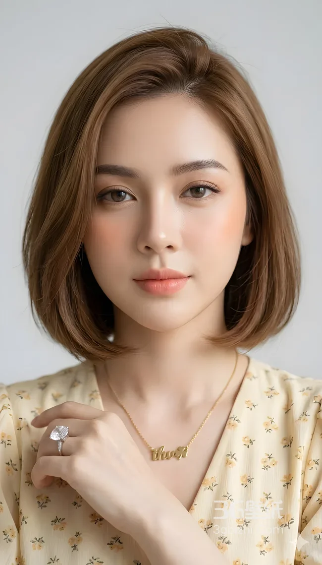 短发女生·清新碎花风 温柔系高赞女生壁纸1