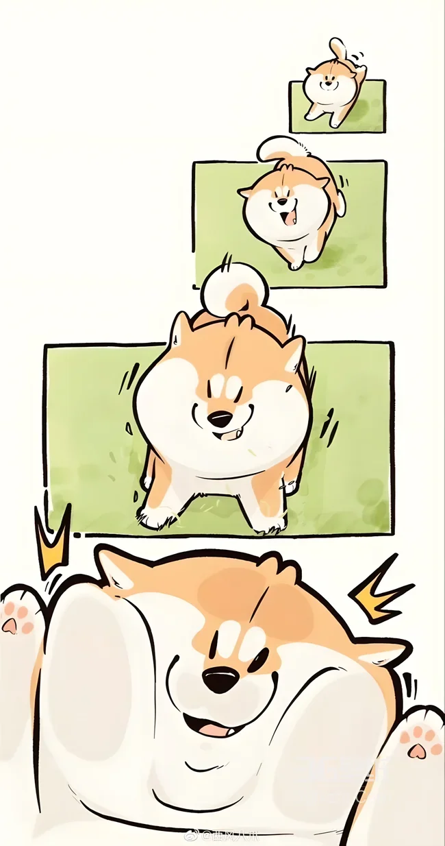 柴犬·萌趣奔扑 治愈国漫风 高热度萌宠壁纸1