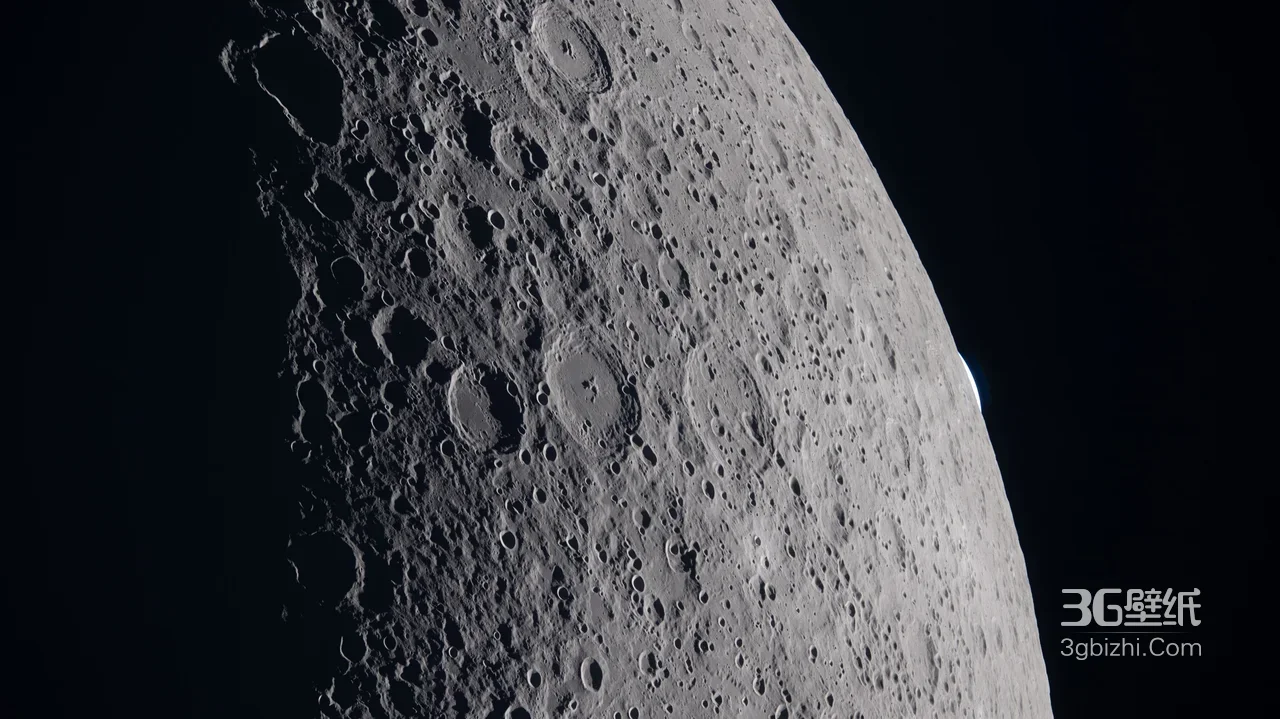 月球表面·写实宇宙风·高清天文环形山电脑壁纸精选1