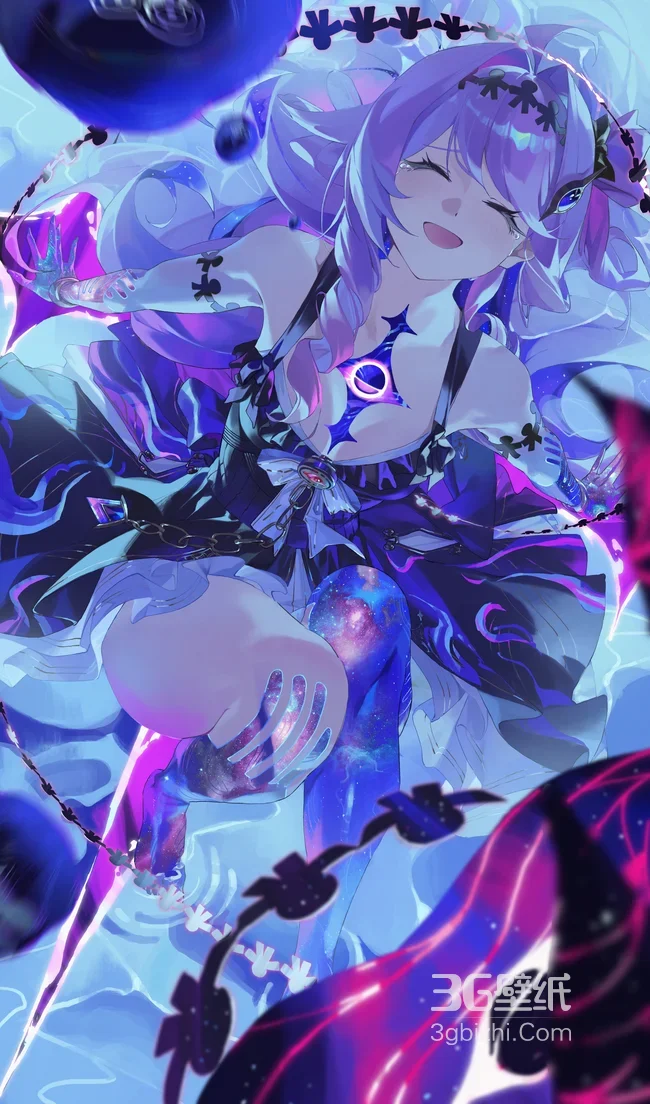 紫发星空纹少女·暗黑唯美风 二次元幻想壁纸1