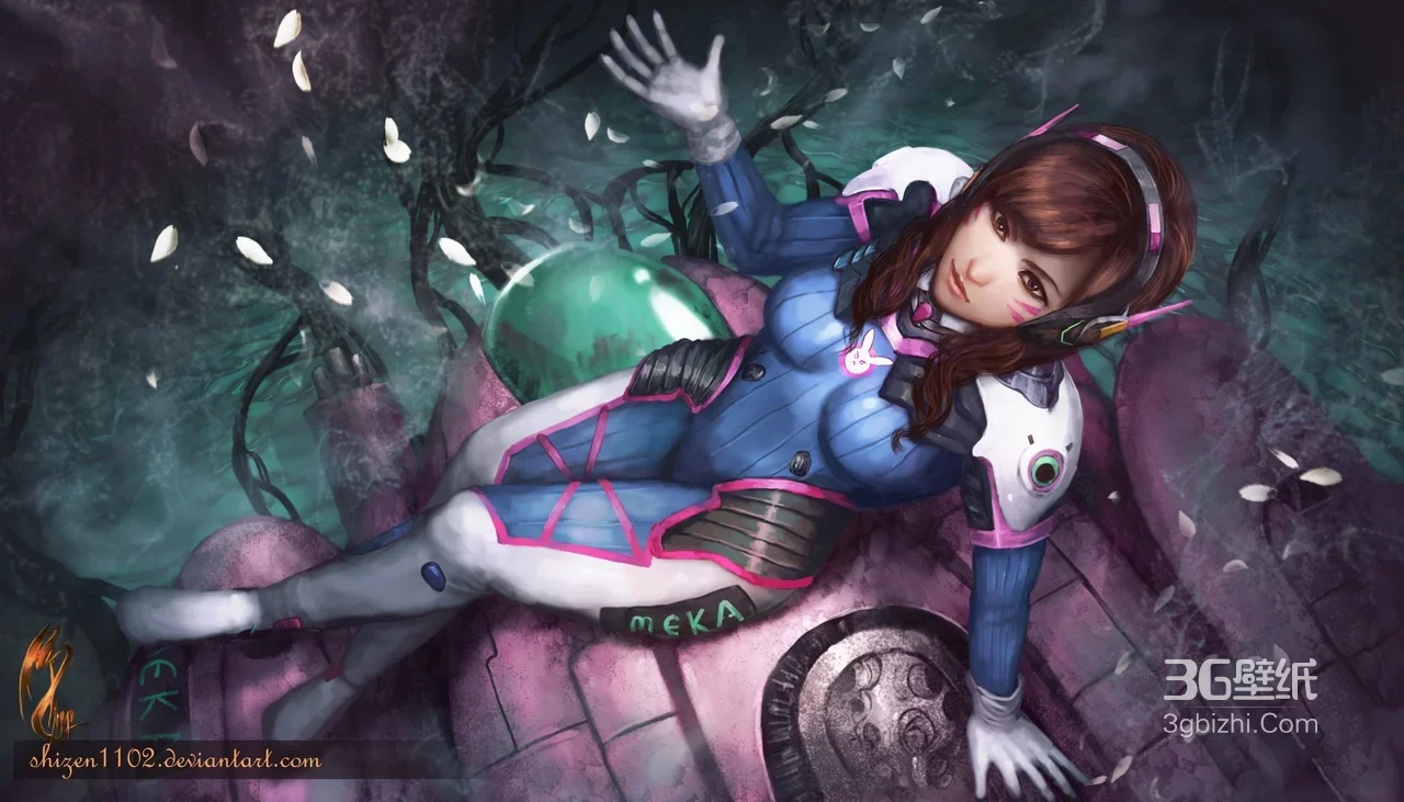 D.Va·机甲战服 暗黑奇幻风 守望先锋游戏壁纸1